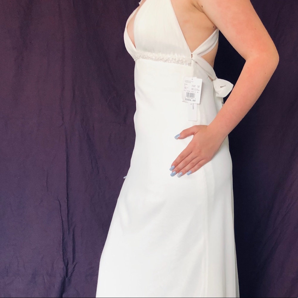 David’s Bridal White Halter Dress